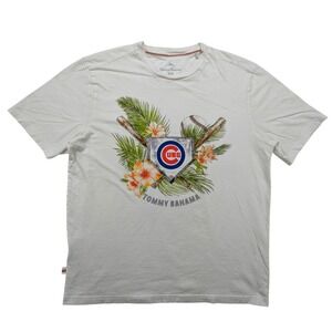 Chicago Cubs Shirt Mens Medium Tommy Bahama MLB Floral Graphic Tee White Cotton